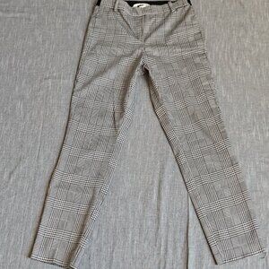 H&M Houndstooth Pants Womens Size 4 (26x27) Black White‎ Pull On Straight